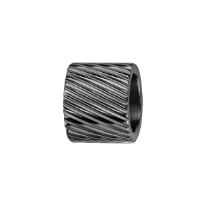 CHARMS ACIER ET PVD NOIR FORME TUBE STRIE