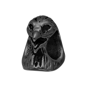 CHARMS ACIER ET PVD NOIR TETE D'AIGLE