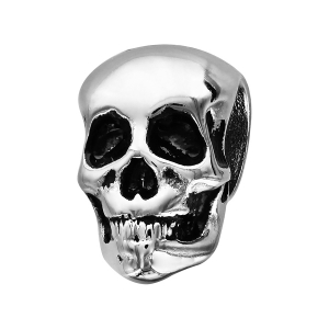 CHARMS ACIER TETE DE MORT PATINEE