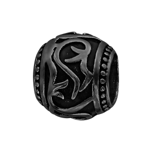 CHARMS ACIER ET PVD NOIR  BOULE MOTIF TRIBAL