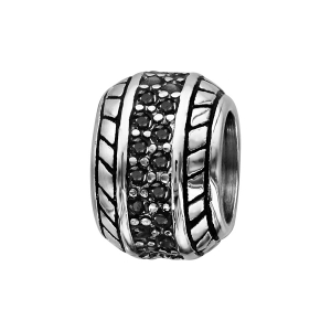 CHARMS ACIER BOULE EMPIERREE SERTIE OXYDES NOIRS