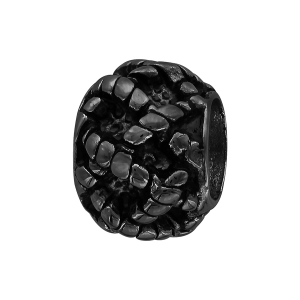 CHARMS ACIER ET PVD NOIR BOULE TRESSE RELIEF CHARMS ACIER ET PVD NOIR BOULE TRESSE RELIEF