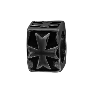 CHARMS ACIER ET PVD NOIR CROIX SUR TEMPLIER CUBIQUE