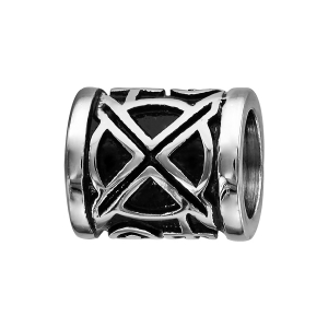 CHARMS ACIER CYLINDRE PATINE MOTIF