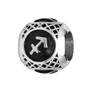 CHARMS ACIER BOULE ZODIAQUE SAGITTAIRE PATINE NOIRE CHARMS ACIER BOULE ZODIAQUE SAGITTAIRE PATINE NOIRE