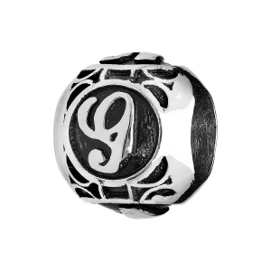 CHARMS ACIER BOULE ALPHABET G PATINE NOIRE