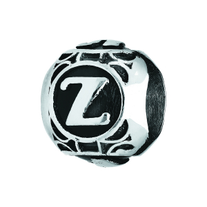 CHARMS ACIER BOULE ALPHABET Z PATINE NOIRE