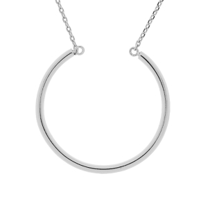 COLLIER ARGENT MASSIF RHODIÉ CERCLE CHARMS  50+5CM