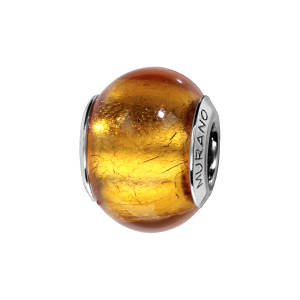 CHARMS COULISSANT ARGENT RHODIÉ MURANO VERITABLE COULEUR CHAUDE