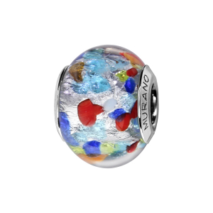 CHARMS COULISSANT ARGENT RHODIÉ MURANO MULTICOLORE