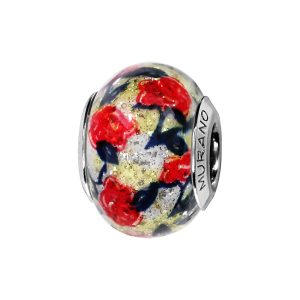 CHARMS COULISSANT ARGENT RHODIÉ MURANO MULTICOLORE