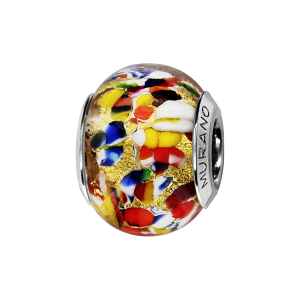 CHARMS COULISSANT ARGENT RHODIÉ MURANO MULTICOLORE