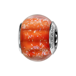 CHARMS COULISSANT ARGENT RHODIÉ MURANO ROUGE