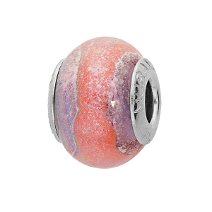 CHARMS COULISSANT ARGENT RHODIÉ MURANO VIOLET FONCE NACRé