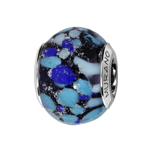 CHARMS COULISSANT ARGENT RHODIÉ MURANO