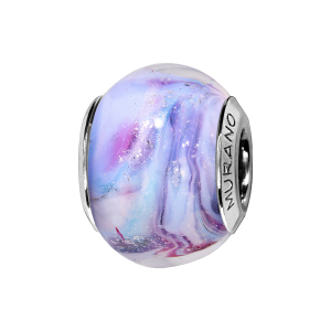 CHARMS COULISSANT ARGENT RHODIÉ MURANO