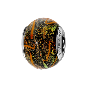 CHARMS COULISSANT ARGENT RHODIÉ MURANO