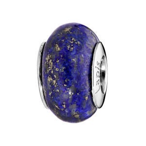 CHARMS COULISSANT ARGENT RHODIÉ PIERRE NATURELLE TRAITÉE LAPIS LAZULI