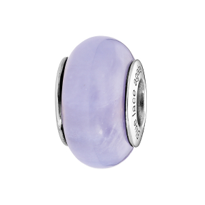 CHARMS COULISSANT ARGENT RHODIÉ PIERRE NATURELLE AGATE BLEU CIEL