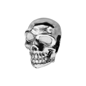 CHARMS COULISSANT ARGENT RHODIÉ TETE DE MORT