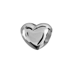 CHARMS COULISSANT ARGENT RHODIÉ COEUR