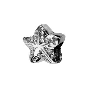 CHARMS COULISSANT ARGENT RHODIÉ ETOILE DE MER