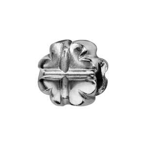 CHARMS COULISSANT ARGENT RHODIÉ TREFLE A 4 FEUILLES