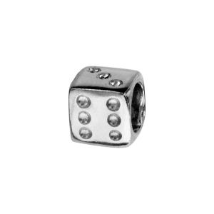 CHARMS COULISSANT ARGENT RHODIÉ Dé