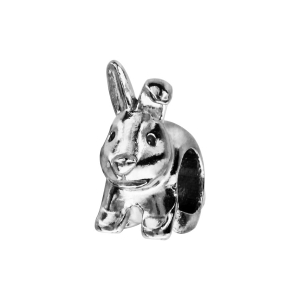 CHARMS COULISSANT ARGENT RHODIÉ LAPIN