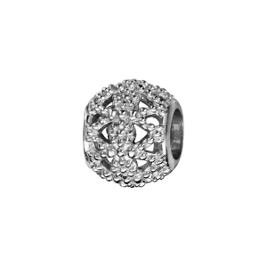 CHARMS COULISSANT ARGENT RHODIÉ TUBE AJOURE