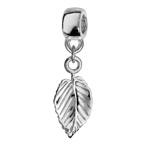 CHARMS COULISSANT ARGENT RHODIÉ SUSPENDU FEUILLE