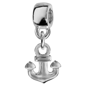 CHARMS COULISSANT ARGENT RHODIÉ SUSPENDU ANCRE