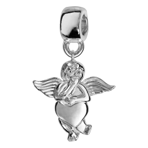 CHARMS COULISSANT ARGENT RHODIÉ SUSPENDU ANGELOT