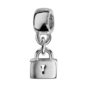 CHARMS COULISSANT ARGENT RHODIÉ SUSPENDU CADENAS