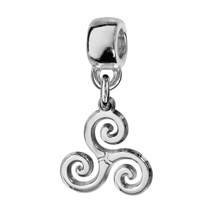 CHARMS COULISSANT ARGENT RHODIÉ SUSPENDU TRISKEL