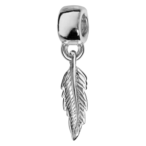 CHARMS COULISSANT ARGENT RHODIÉ SUSPENDU PLUME