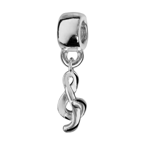 CHARMS COULISSANT ARGENT RHODIÉ SUSPENDU CLEF DE SOL