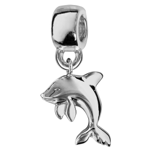 CHARMS COULISSANT ARGENT RHODIÉ SUSPENDU DAUPHIN