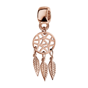 CHARMS COULISSANT ARGENT ET DORURE ROSE SUSPENDU ATTRAPE REVES