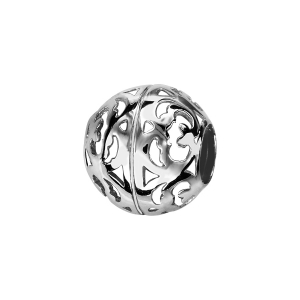 CHARMS COULISSANT ARGENT RHODIÉ BOULE MOTIF