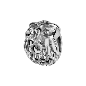 CHARMS COULISSANT ARGENT RHODIÉ CHOUETTE