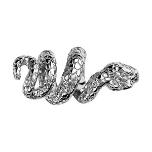 CHARMS COULISSANT ARGENT RHODIÉ SERPENT ENROULE AVEC ECAILLES