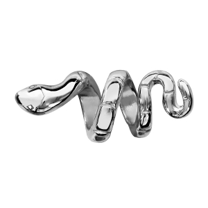 CHARMS COULISSANT ARGENT RHODIÉ SERPENT ENROULE LISSE