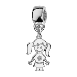 CHARMS COULISSANT ARGENT RHODIÉ SUSPENDU FILLE