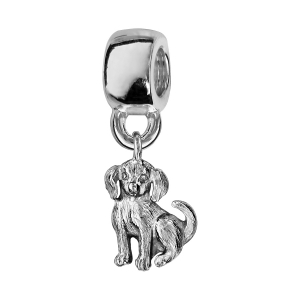 CHARMS COULISSANT ARGENT RHODIÉ SUSPENDU CHIEN  RECTO VERSO