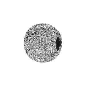 CHARMS COULISSANT ARGENT RHODIÉ BOULE PAILLETE 10x5MM