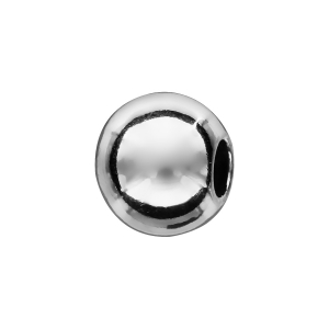 CHARMS COULISSANT ARGENT RHODIÉ BOULE LISSE 10x5MM