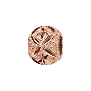 CHARMS COULISSANT ARGENT ET DORURE ROSE BOULE PAILLETE ETOILES ET X 10x5MM