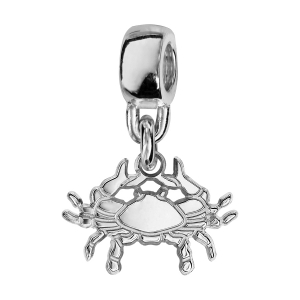 CHARMS COULISSANT ARGENT RHODIÉ ZODIAQUE DECOUPE CANCER