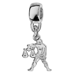 CHARMS COULISSANT ARGENT RHODIÉ ZODIAQUE DECOUPE BALANCE